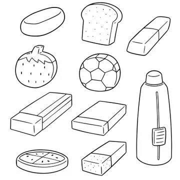 Vector set of eraser Stock Illustration