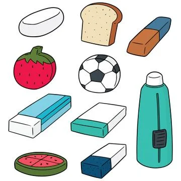 Vector set of eraser Stock Illustration