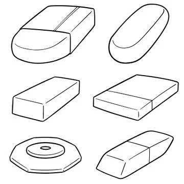 Vector set of eraser Stock Illustration