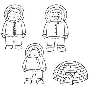 Vector set of eskimo Stock Illustration