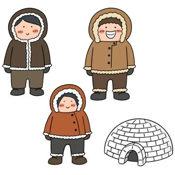 Vector set of eskimo Stock Illustration