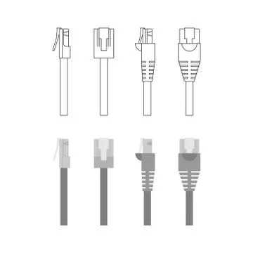 Vector set of ethernet connectors Stock Illustration