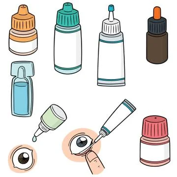 Vector set of eye medicine Stock Illustration