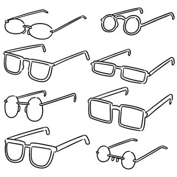 Vector set of eyeglasses Stock Illustration