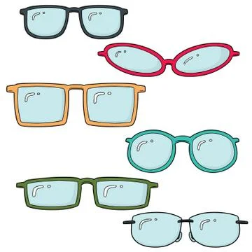 Vector set of eyeglasses Stock Illustration