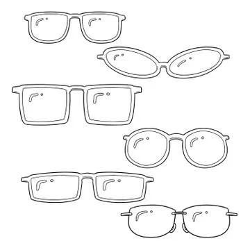 Vector set of eyeglasses Illustrazione stock