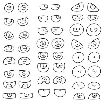 Vector set of eyes Stock Illustration