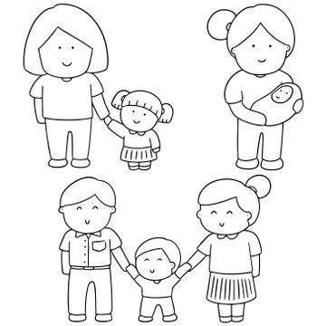Vector set of family Stock Illustration