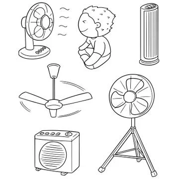 Vector set of fan Stock Illustration