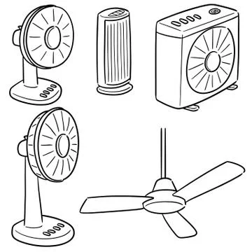 Vector set of fan Stock Illustration