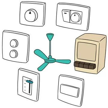 Vector set of fan switch Stock Illustration