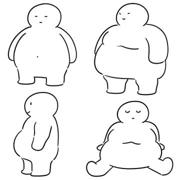 Vector set of fat people Stock Illustration