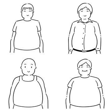 Vector set of fat people Illustrazione stock