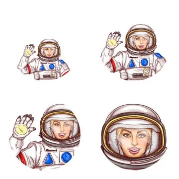 Vector set of female avatars in pop art style Stock-Illustration