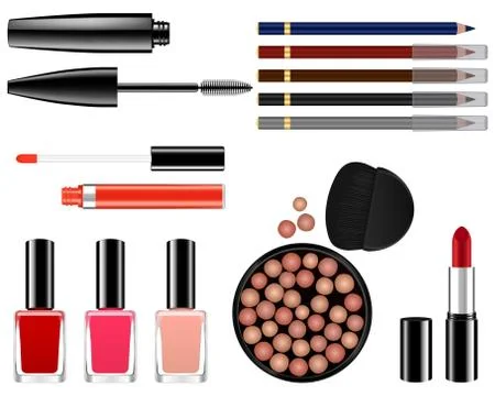 Vector set of female cosmetics Stock Illustration