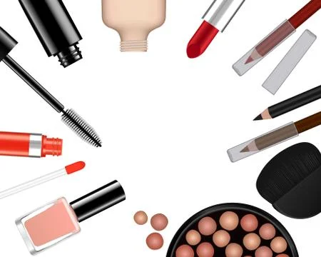 Vector set of female cosmetics Stock Illustration