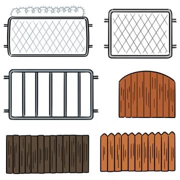 Vector set of fence Stock Illustration