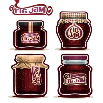 Vector set of Fig Jam Stock Illustration
