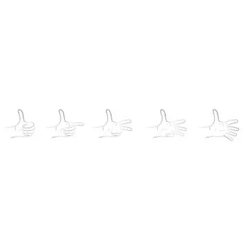 Vector set of of finger gestures. 1-5 scoring Illustrazione stock