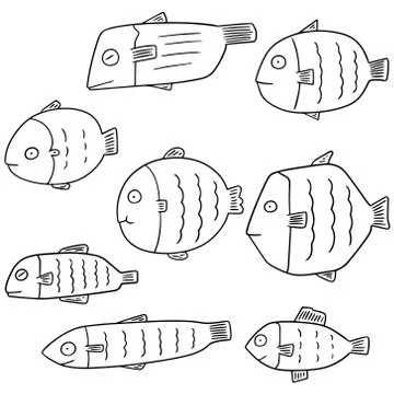 Vector set of fish Stock Illustration