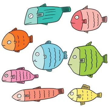 Vector set of fish Stock Illustration