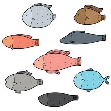 Vector set of fish Stock Illustration