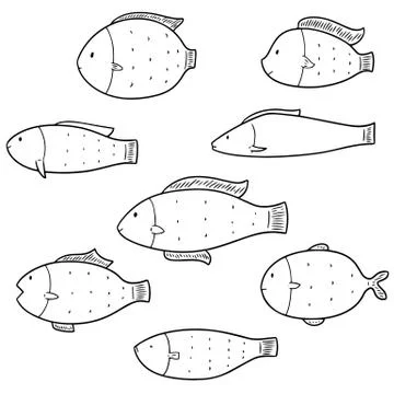 Vector set of fish Stock Illustration