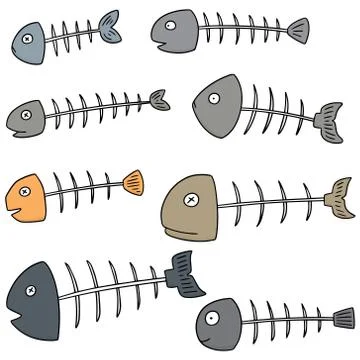 Vector set of fishbone Stock Illustration