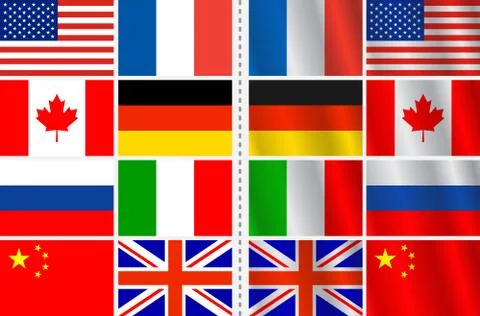 Vector set of flags with a variation Stock Illustration