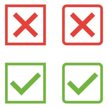 Vector Set of Flat Design Check Marks Icons. Different Variations of Ticks an 스톡 일러스트