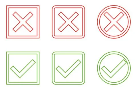 Vector Set of Flat Design Check Marks Icons. Different Variations of Ticks an Stock Illustration