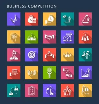 Vector Set Flat Icons Stock Illustration