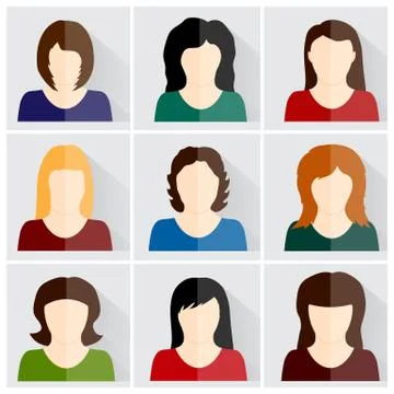 Vector set of flat people icons Stock Illustration
