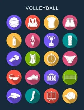 Vector Set Flat Square Icons Stock Illustration