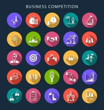 Vector Set Flat Square Icons Free Stock Illustration