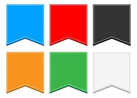 Vector set of flat style colorful ribbon banners, isolated on white background Stock-Illustration