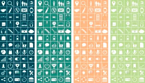 Vector set flat web icons on following themes - SEO and development, creative Stock Illustration