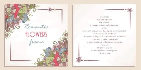 Vector set of floral frames Stock Illustration