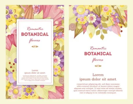 Vector set of floral frames for wedding, anniversary, birthday and party. Illustrazione stock