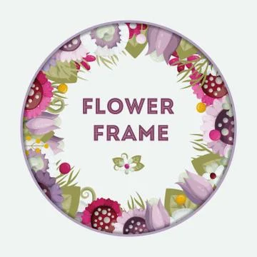 Vector set of floral frames for wedding, anniversary, birthday and party.  Stock Illustration
