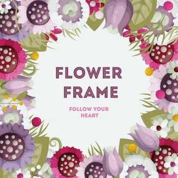 Vector set of floral frames for wedding, anniversary, birthday and party.  Stock Illustration