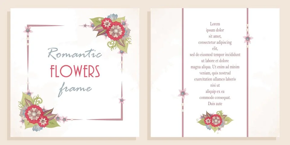 Vector set of floral frames for wedding, anniversary. Stock Illustration