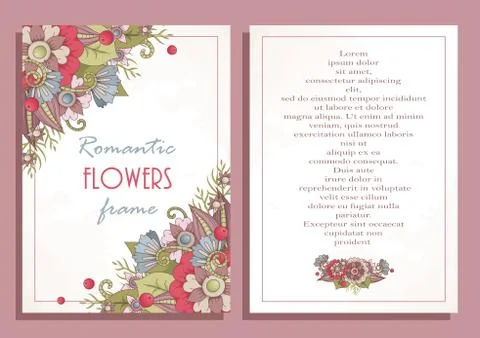 Vector set of floral frames for wedding, anniversary. Stock Illustration