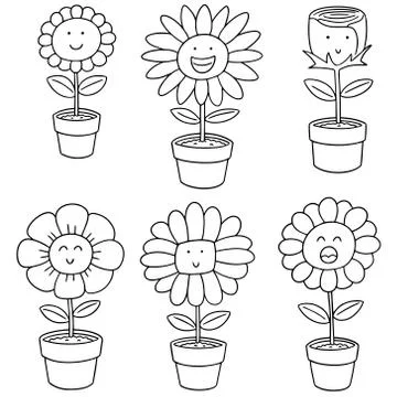Vector set of flower Stock Illustration