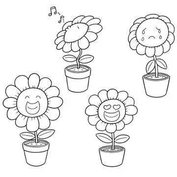 Vector set of flower Stock Illustration