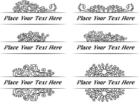 Vector set: flowers calligraphic design elements and page decoration Stock Illustration