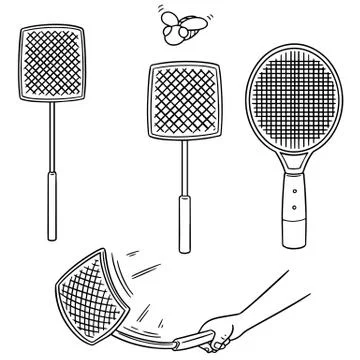 Vector set of flyswatter Stock Illustration