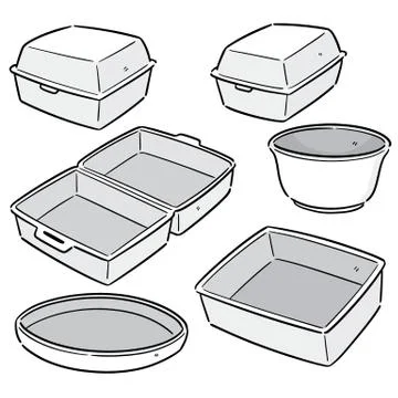 Vector set of foam container Stock Illustration