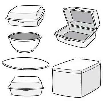 Vector set of foam container Stock Illustration