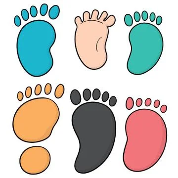 Vector set of footprints Stock Illustration